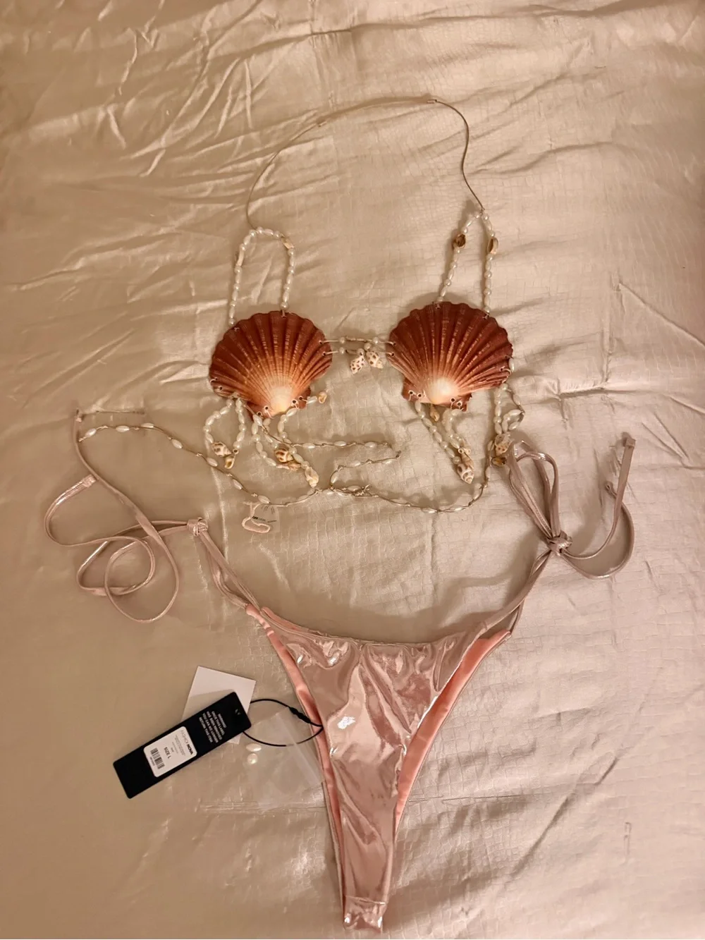 Fashion Nova Pink Shell Bikini Set - Picture 1 of 7